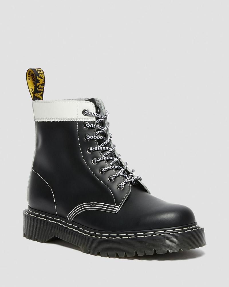 Dr Martens 1460 Pascal Bex Læder Contrast Snørestøvler Herre Sort Hvide | DK 525ILH